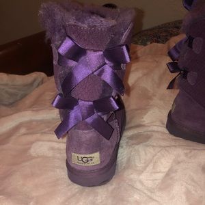 Purple ugg boots with bows